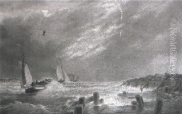 Entrance To The Harbour At Scheveningen, Holland - view 1