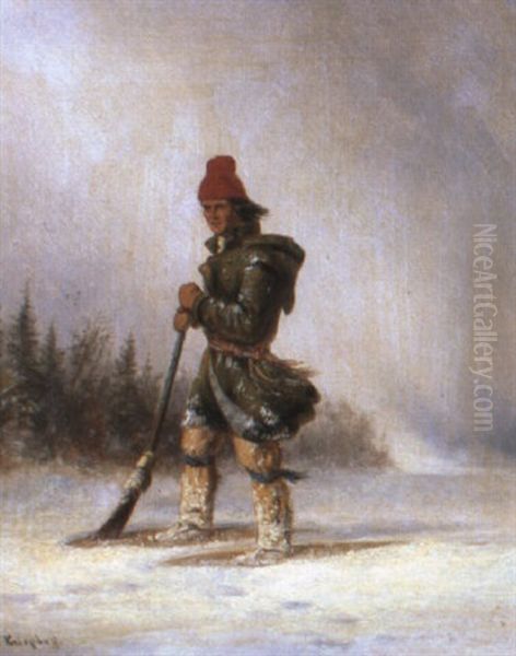 Indian Hunter In Winter - view 1