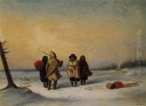A Wayside Chat, Caughnawaga Indians At Montroyal