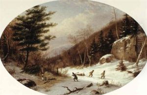 Lorette Indians Near Quebec by Cornelius David Krieghoff