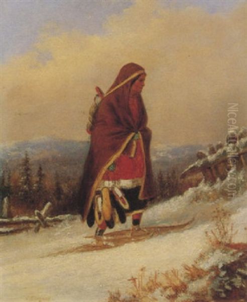 Moccasin Seller Crossing The Snow - view 1