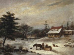 Habitant Farm In Winter by Cornelius David Krieghoff