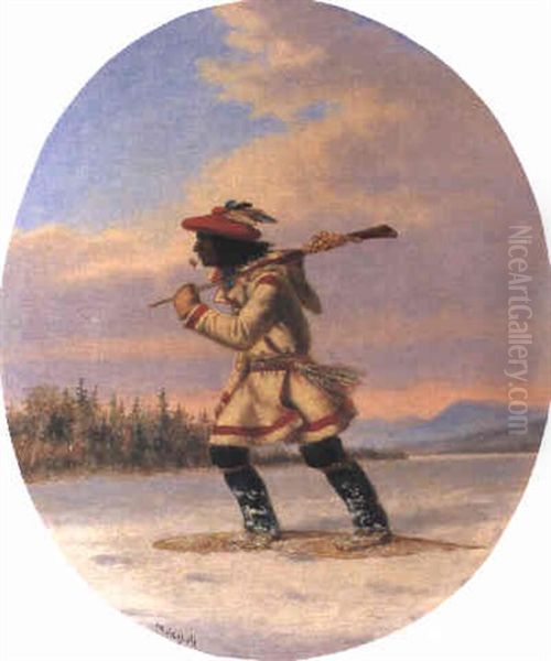 Hunter On Snowshoes - view 1