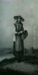 Woman With Basket by Cornelius David Krieghoff