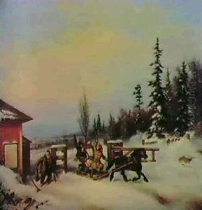 Bilking The Toll Gate by Cornelius David Krieghoff