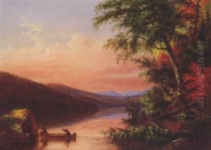 Looking Towards Stoneham From The Bottle Rock, Lake St, Charles, Lr. Canada by Cornelius David Krieghoff