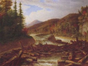 Autumn Landscape With Log Jam