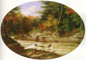 Shooting The Rapids, Jacques Cartier River, Below Quebec by Cornelius David Krieghoff