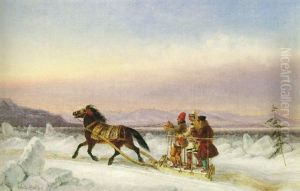 Habitants Driving by Cornelius David Krieghoff