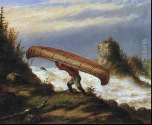 Portage By Grand Moro, St. Maurice by Cornelius David Krieghoff