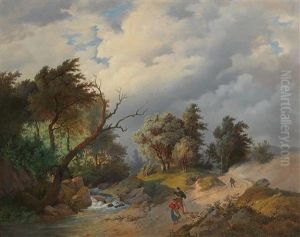 Landscape With Approaching Storm by Josef Nikolaus Kriehuber