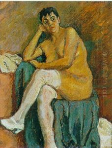 Sitzender Weiblicher Akt by Wladimir G. Krikhatzkij