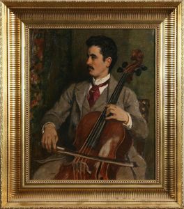 Cellisten, Signerad Och Daterad A Tergo Carl Becker Berlin 1928 by Carl Becker