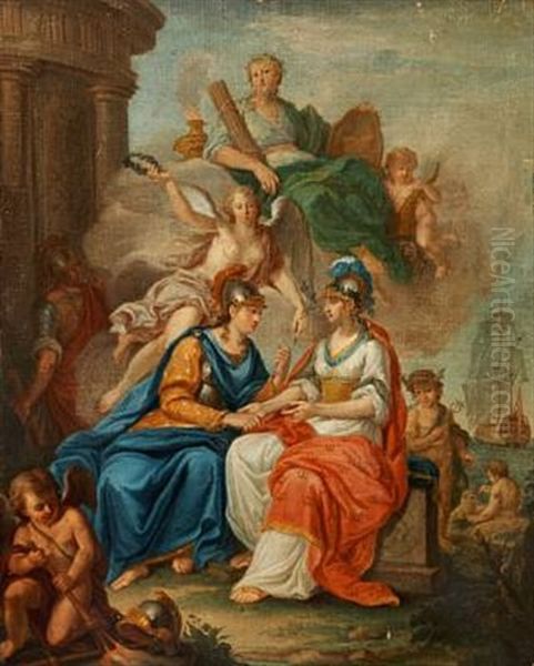 Allegory Of Denmark And Norway In The Shape Of Women In Classical Robes - view 1