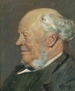 Portrait Of Anders Nielsen, Grimstad by Christian Krohg