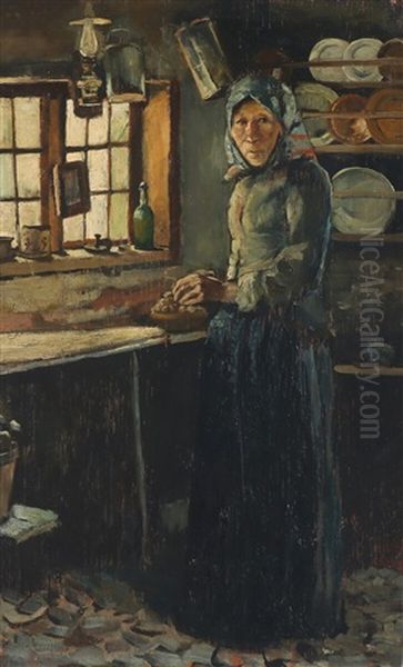Interior With A Fisherman's Wife By The Kitchen Window - view 1