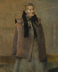 Kvinneportrett by Christian Krohg