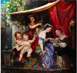 Italienische Verlobung Auf Dembalkon by Carl Ludwig Friedrich Becker