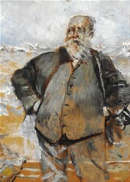 Self-portrait On A Windy Day Near The Sea - view 1