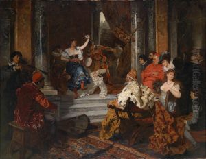 Carnevale Nel Palazzo Ducale A Venezia by Carl Ludwig Friedrich Becker