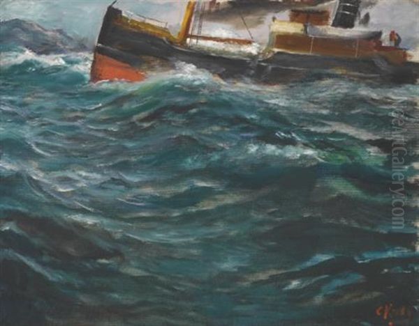 A Ship In Rough Seas - view 1
