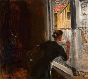 Kvinne Ved Vindu by Christian Krohg