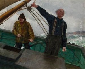 I Hardt Vaer by Christian Krohg