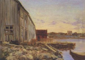Bugt Med Badehus by Christian Krohg
