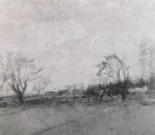 Cattle In A Landscape Before A Farm - view 1