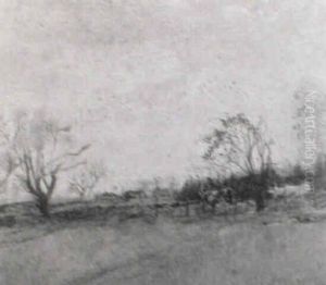 Cattle In A Landscape Before A Farm Cattle In A Landscape Before A Farm
