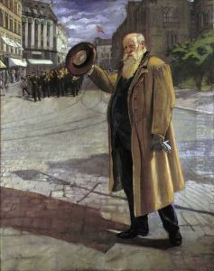 Christian Krohg Pa Karl Johan by Oda Krohg