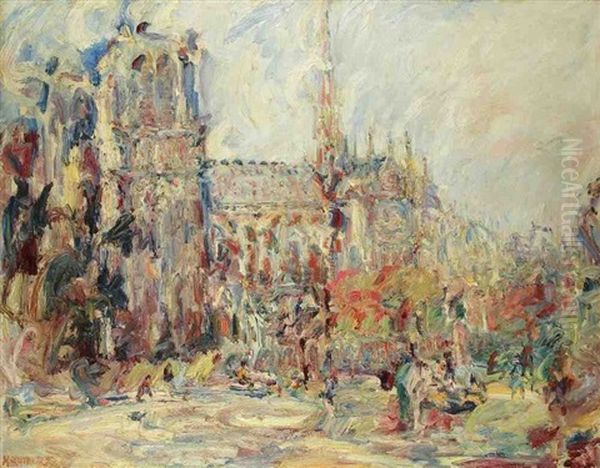Paris, Notre-dame Vue Du Square Rene Viviani - view 1