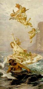 Allegoriskt Motiv Med Venus Dragen Av Delfiner