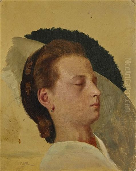 Sleeping Woman - Young Man With Moustache - view 1