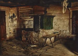Interior Of A Farmers Kitchen by Carl Kronberger