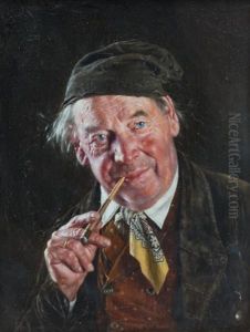 Portrait Of Man With Cigar by Carl Kronberger