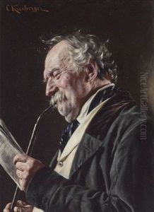 Pfeifenraucher Mit Zeitung