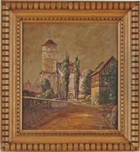 Nurnberg - Burg, Heidenturm Mit Kaiserburg by Carl Kronberger