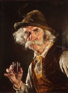 Portrait Of A Man Holding A Glass Of Wine
