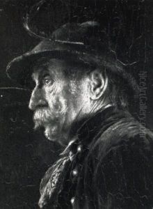 Alter Bauer Mit Filzhut by Carl Kronberger
