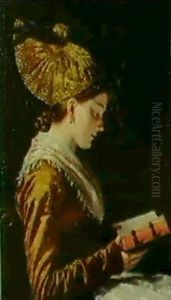 Lesendes Madchen by Carl Kronberger
