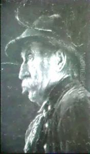 Alter Bauer Mit Filzhut by Carl Kronberger