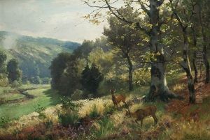 Rehe Im Tal by Christian (Johann Christian) Kroener