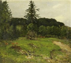 Waldlichtung Mit Rotwild by Christian (Johann Christian) Kroener