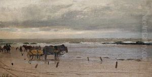 Seaweed Gatherers by Christian (Johann Christian) Kroener