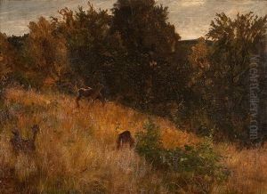 Rehe Im Feld by Christian (Johann Christian) Kroener