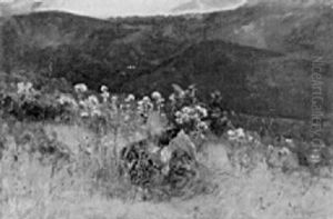 Bluhende Sommerwiese In Der Eifel by Christian (Johann Christian) Kroener