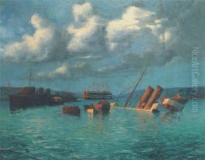 The Wreck Of The"freemantle" Sunk In The Carrick Roads, Falmouth, Near The Training Ship Hms "ganges" On The 11th April 1893