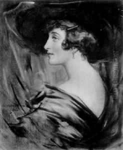 Portrait Of Countess Fernanda Hamilton, Bust Length In A Black Hat Portrait Of Countess Fernanda Hamilton, Bust Length In A Black Hat
