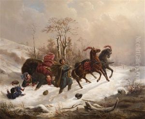 Mishap On A Sledge by Wenzel Kroupa